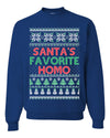 Santa's Favorite Homo Ugly Christmas Sweater Unisex Crewneck Sweatshirt