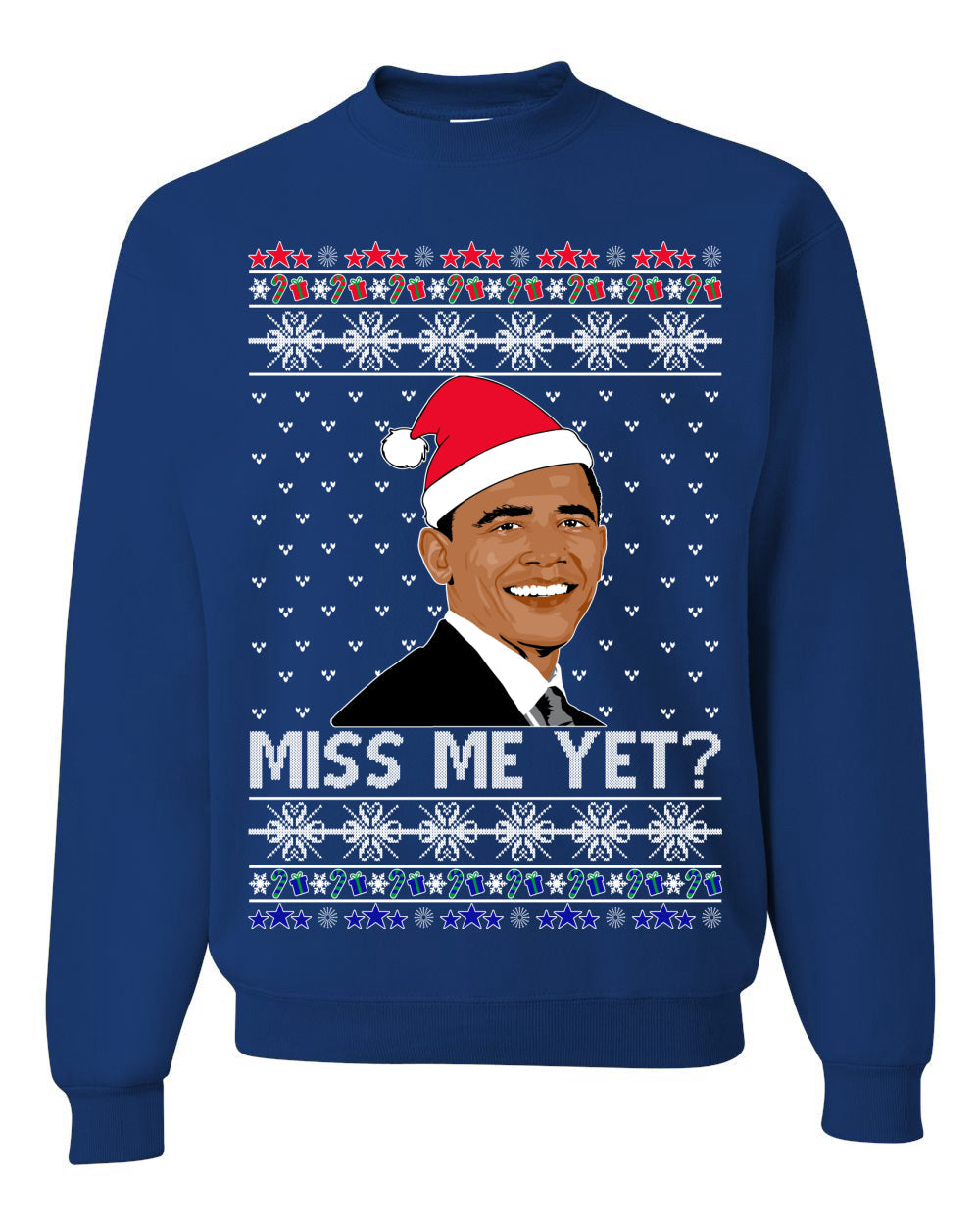 Miss Me Yet Obama Ugly Christmas Sweater Unisex Crewneck Sweatshirt