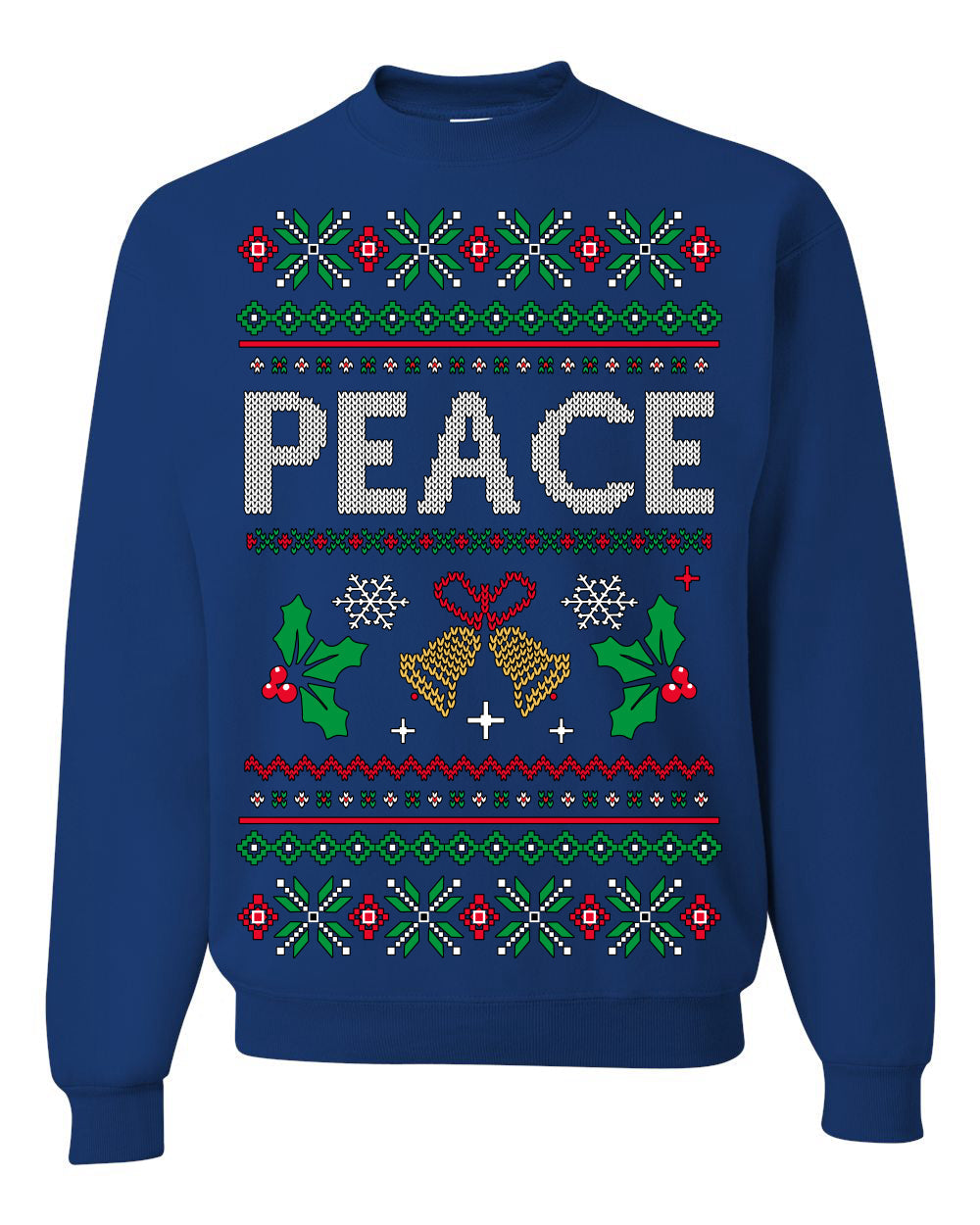 Peace Ugly Christmas Sweater Crewneck Sweatshirt