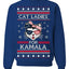 Cat Ladies for Kamala USA Glasses, Harris Tim Walz 2024 Cute USA Glasses Bow Ugly Christmas Sweater Crewneck Sweatshirt