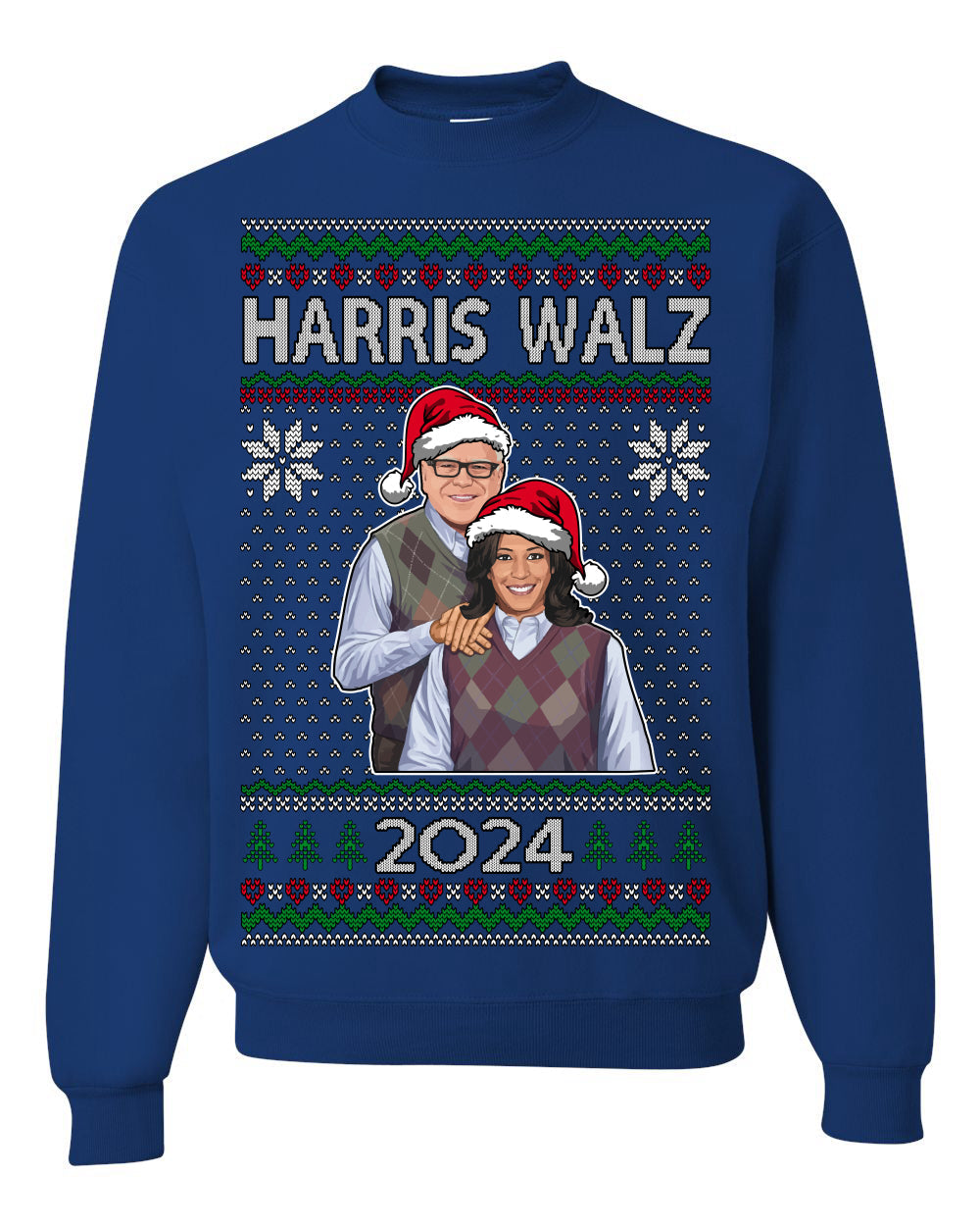Kamala Harris Tim Walz 2024 Classic Movie Ugly Christmas Sweater Crewneck Sweatshirt