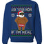 Ask Your Mom If I'm Real Funny Black Santa Claus Censored Ugly Christmas Sweater Crewneck Sweatshirt