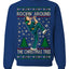 Rockin Around the Christmas Tree Raygun Viral Breakdancer Ugly Christmas Sweater Crewneck Sweatshirt