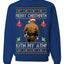 Merry Chrithmith Kith My Ath, Butt Viral Kiss My Ass Boxing Fight Meme, Funny Ugly Christmas Sweater Crewneck Sweatshirt