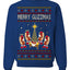 Merry Glizzmas, Funny Glizzy Hot Dog Baby Jesus Catholic Nativity, Fast Food Mustard Condiment Glizzys Humor Ugly Christmas Sweater Crewneck Sweatshirt