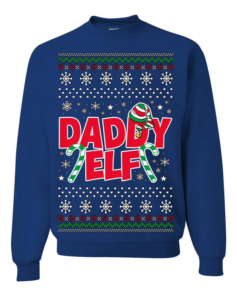 Daddy Elf Cute Holiday Winter Ugly Christmas Sweater Crewneck Sweatshirt