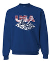 USA Winter Team Sports Fan Collection | USA Flag Mountainscape Sweater, Unisex Crewneck Sweatshirts