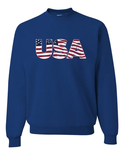 USA Winter Team Sports Fan Collection | USA Flag Fill Design Sweater, Unisex Crewneck Sweatshirts