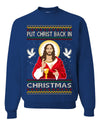Put Christ Back In Christmas Ugly Christmas Sweater Unisex Crewneck Sweatshirt