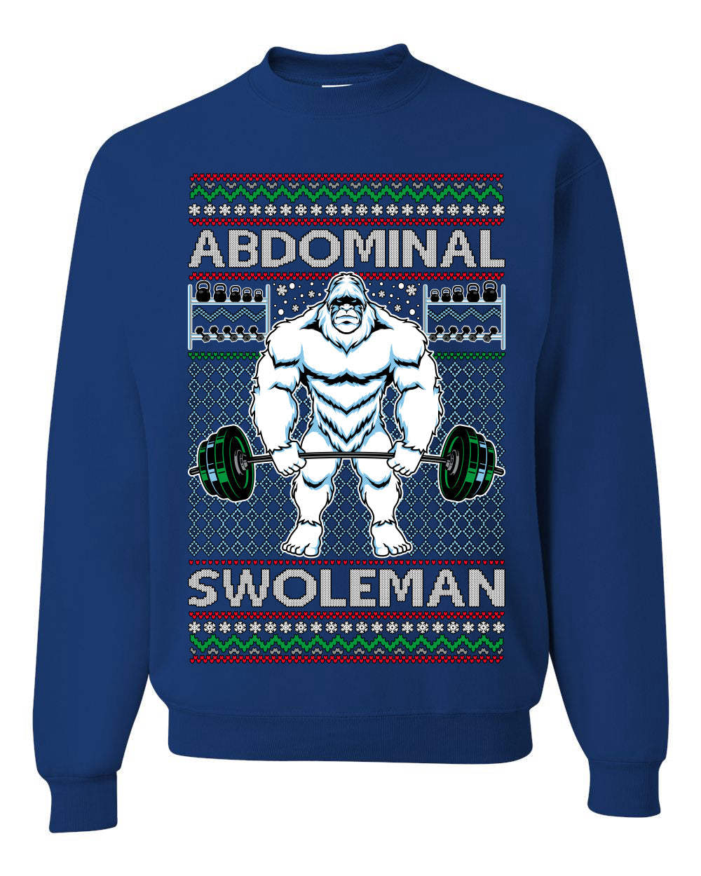 Abdominal Swoleman Fitness Yeti Ugly Christmas Sweater Unisex Crewneck Sweatshirt