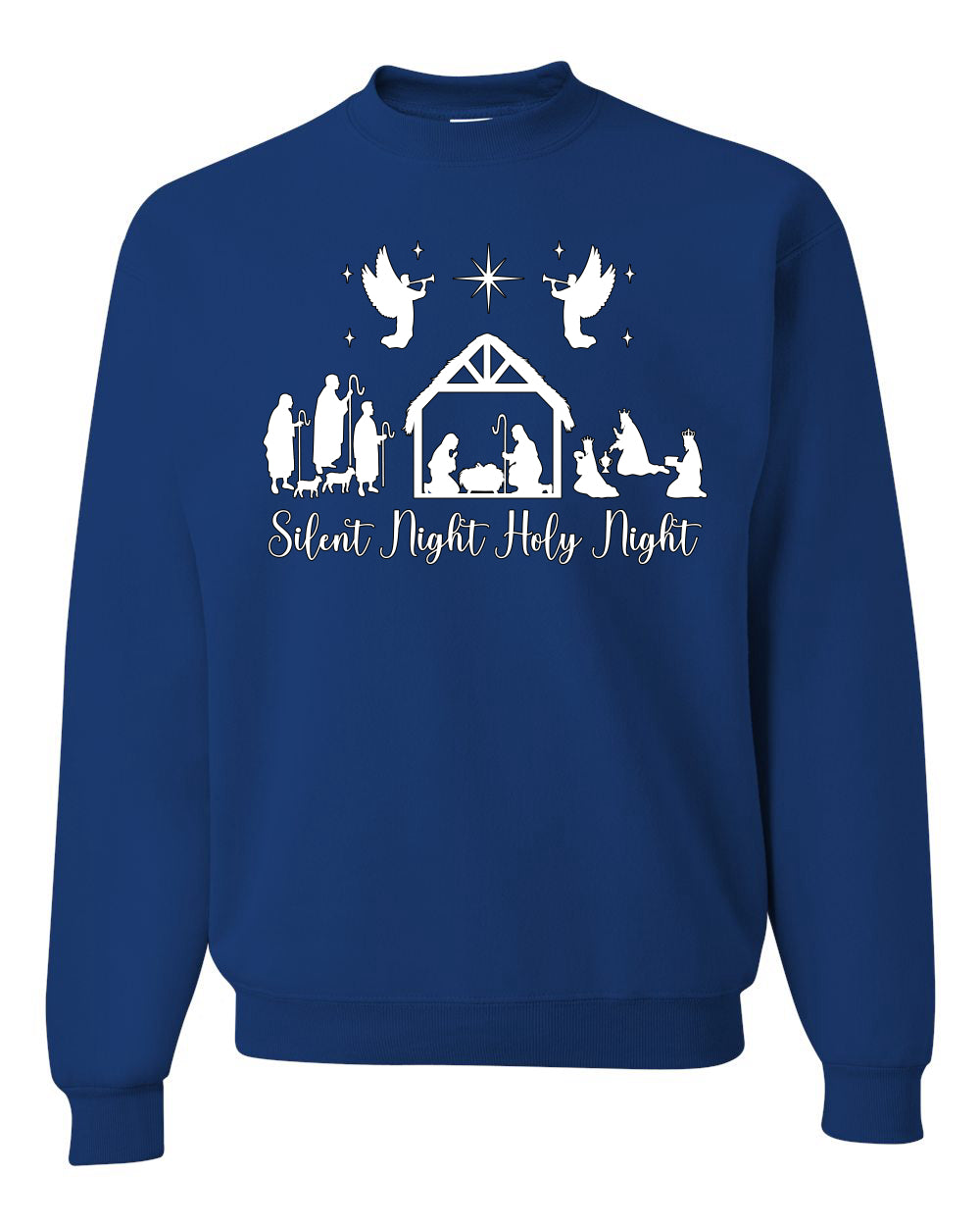 Silent Night Holy Night Religious Jesus Christmas Unisex Crewneck Sweatshirt