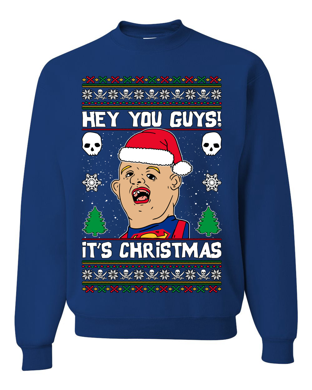 Hey You Guys! It's Sloth Never Say Die Ugly Christmas Sweater Unisex Crewneck Sweatshirt