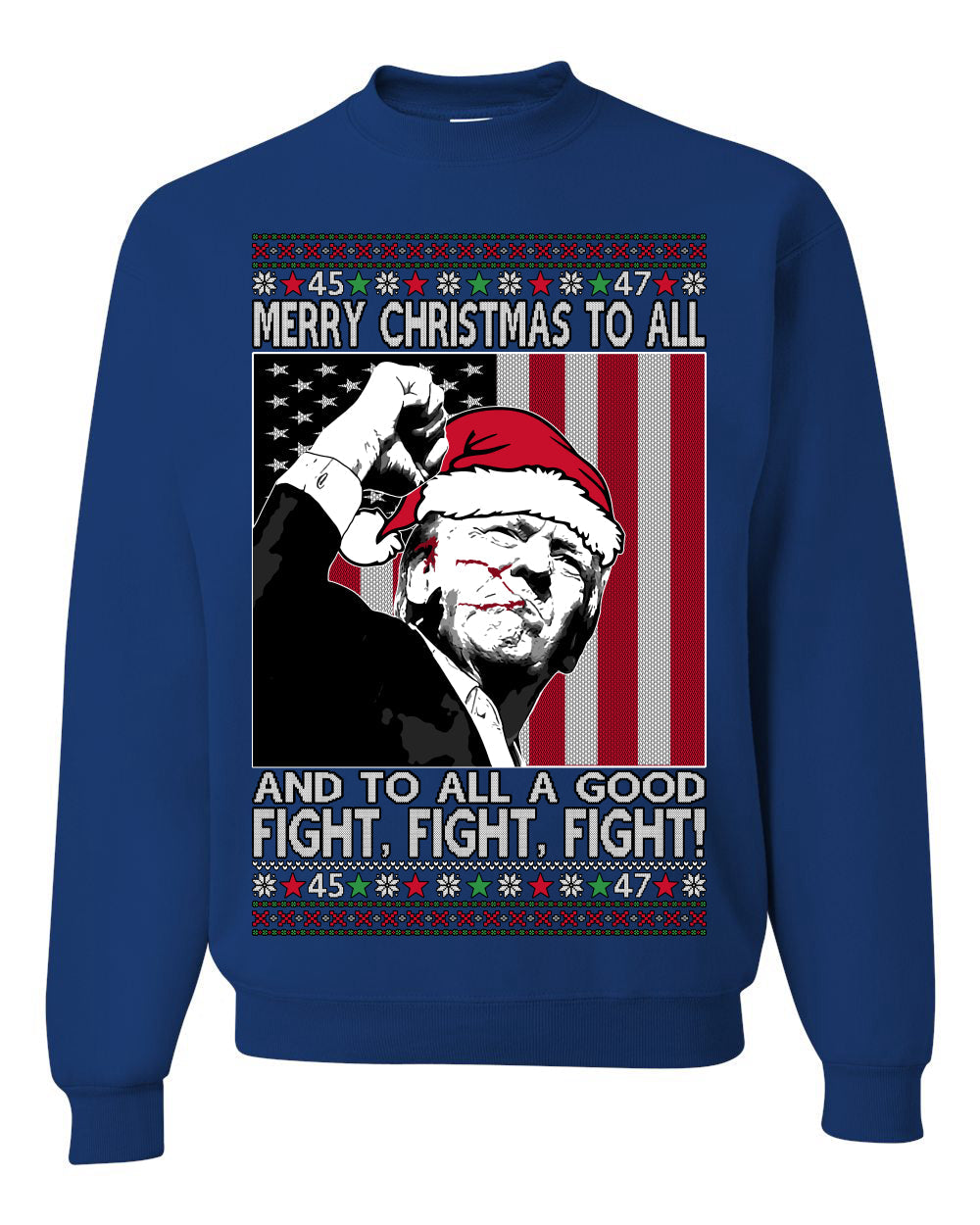Merry Christmas to All a Good Fight | Santa Donald Trump Ugly Christmas Sweater
