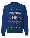 Walking HR Violation, Funny Office Humor Christmas Unisex Sweater, Ugly Christmas Crewneck Sweatshirts