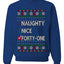 Funny Meme List Naughty, Nice, 41, Ugly Christmas Unisex Sweater, Crewneck Sweatshirts