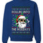 Rollin' Into The Holidays Christmas Sweater, Ugly Christmas Unisex Sweater, Crewneck Sweatshirts