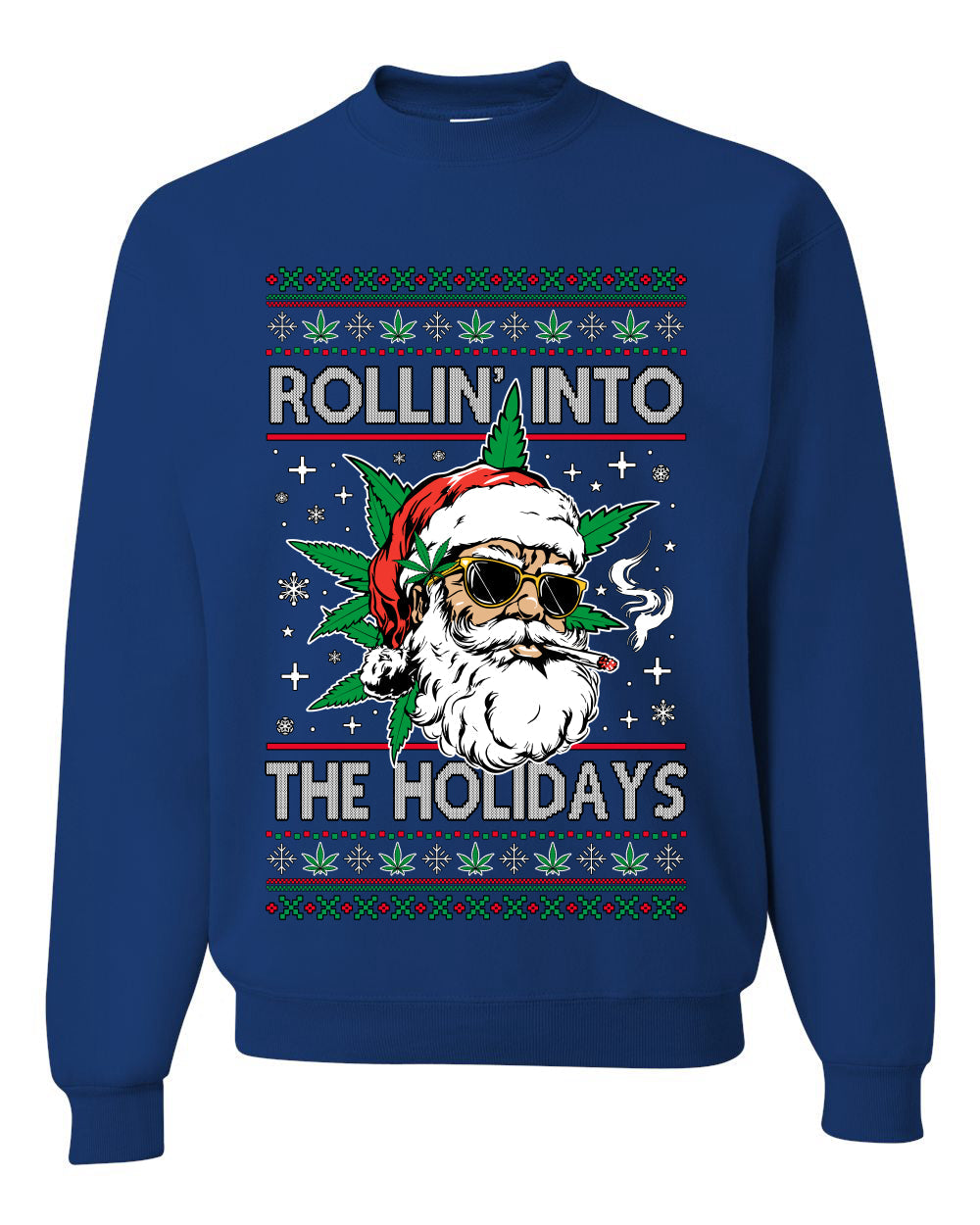 Rollin' Into The Holidays Christmas Sweater, Ugly Christmas Unisex Sweater, Crewneck Sweatshirts