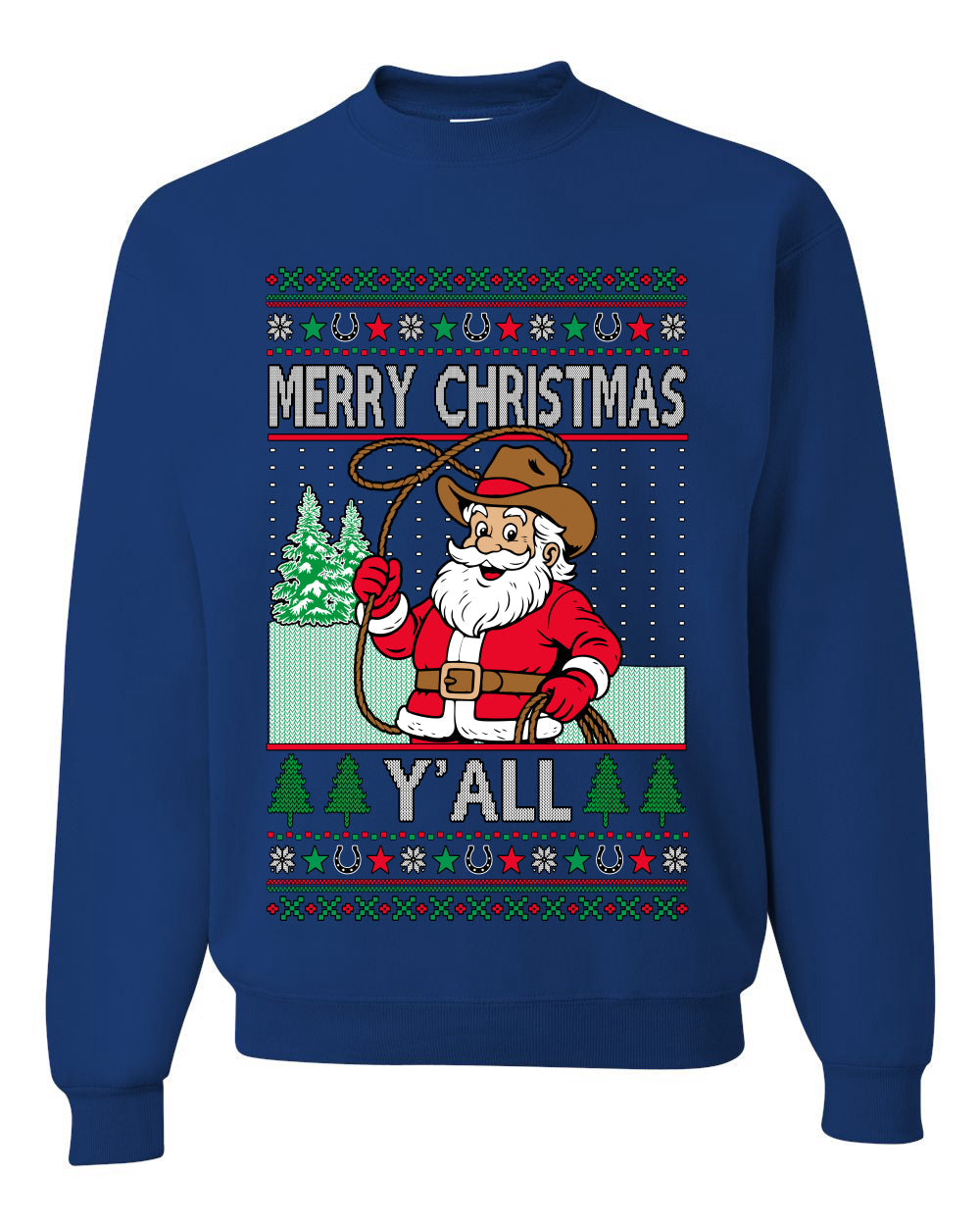 Merry Christmas Y'all Christmas Sweater,Unisex Ugly Christmas Crewneck Sweatshirts