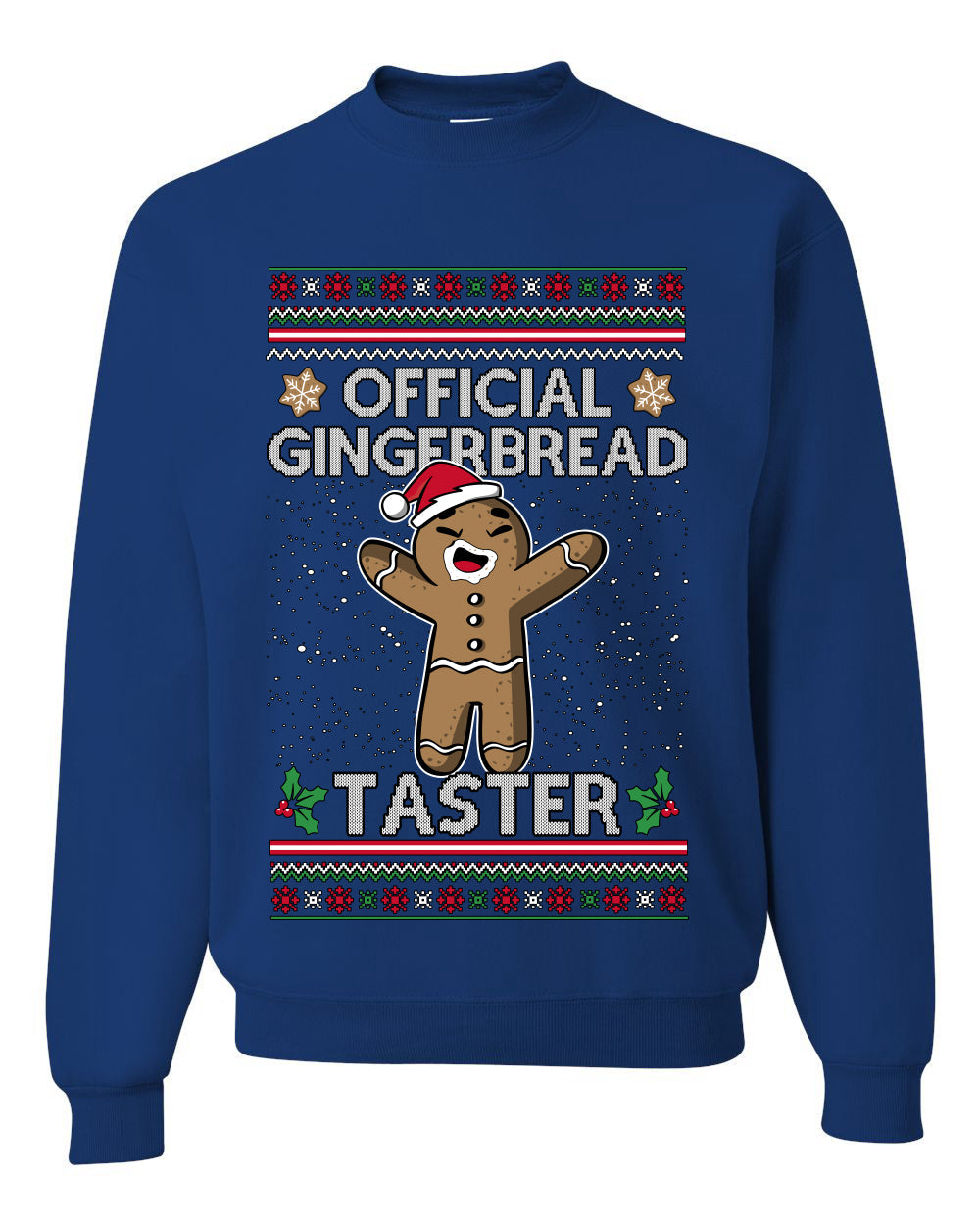 Official Gingerbread Taster, Unisex Ugly Christmas Crewneck Sweatshirts