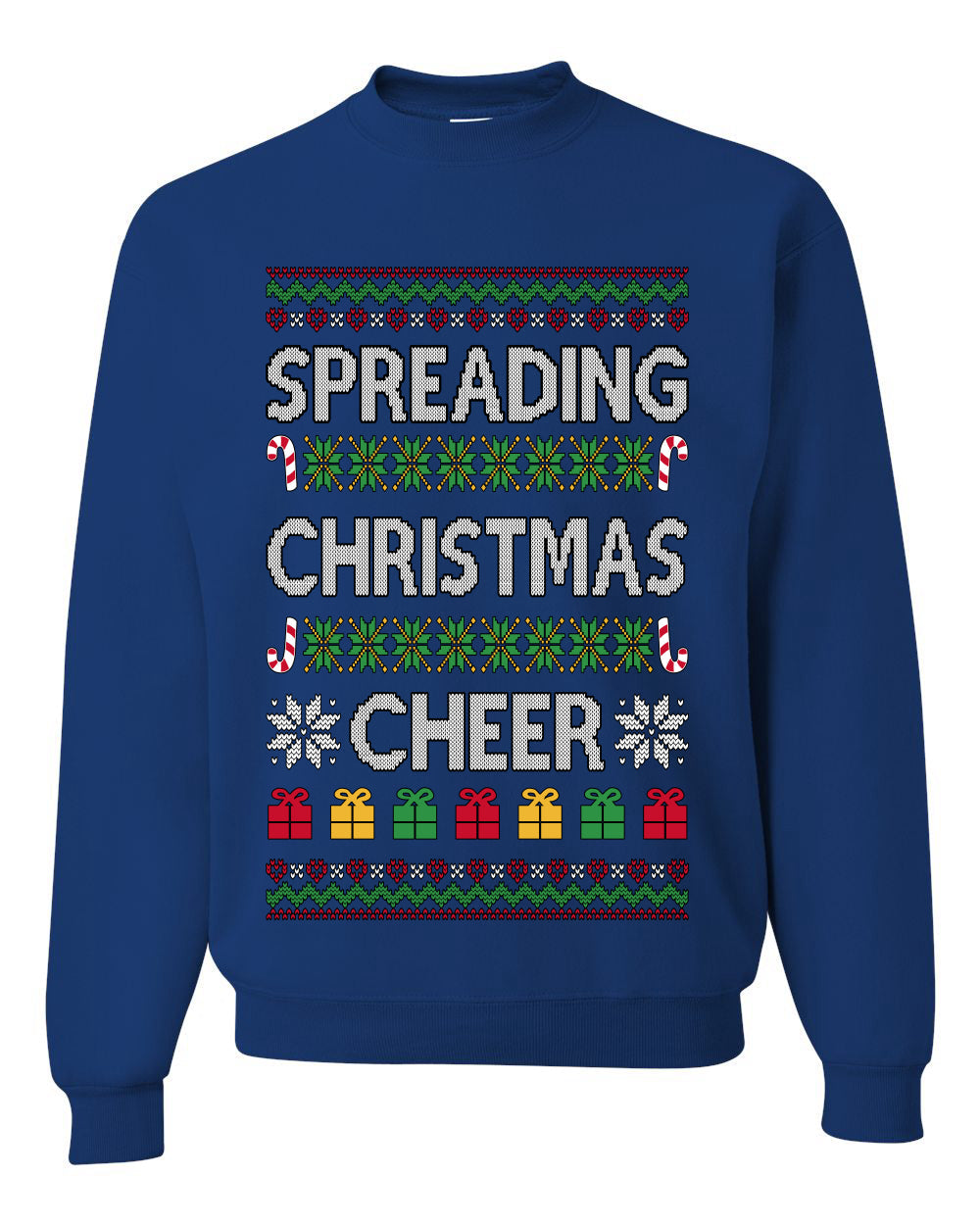 Spreading Christmas Cheer, Unisex Ugly Christmas Sweater Crewneck Sweatshirts