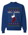 Well Hung, Unisex Ugly Christmas Sweater Crewneck Sweatshirts