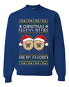 Christmas Festivi-Titties Are My Favorite, Unisex Ugly Christmas Sweater Crewneck Sweatshirts