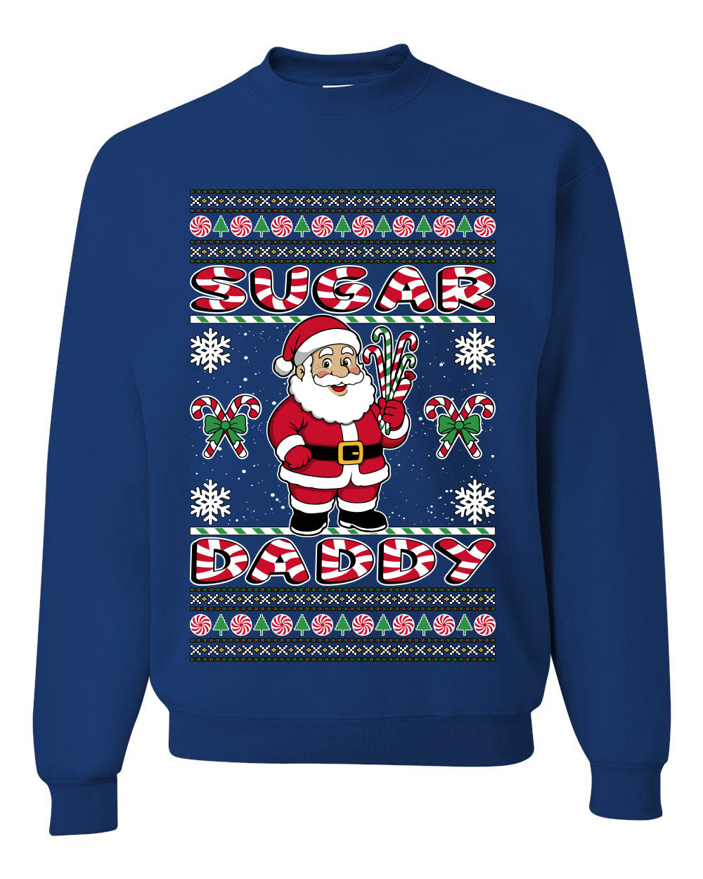 Sugar Daddy Santa, Unisex Ugly Christmas Sweater Crewneck Sweatshirts