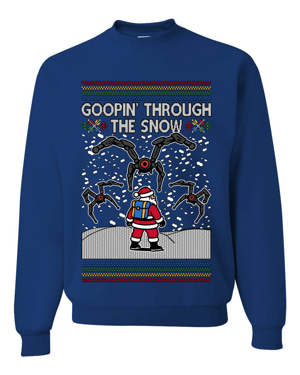 Goopin' Through The Snow Gamer Santa, Unisex Ugly Christmas Sweater Crewneck Sweatshirts