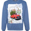 Winter Merry Christmas Trees Festive Red Truck Merry Christmas Unisex Crewneck Graphic Sweatshirt