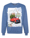 Winter Merry Christmas Trees Festive Red Truck Merry Christmas Unisex Crewneck Graphic Sweatshirt