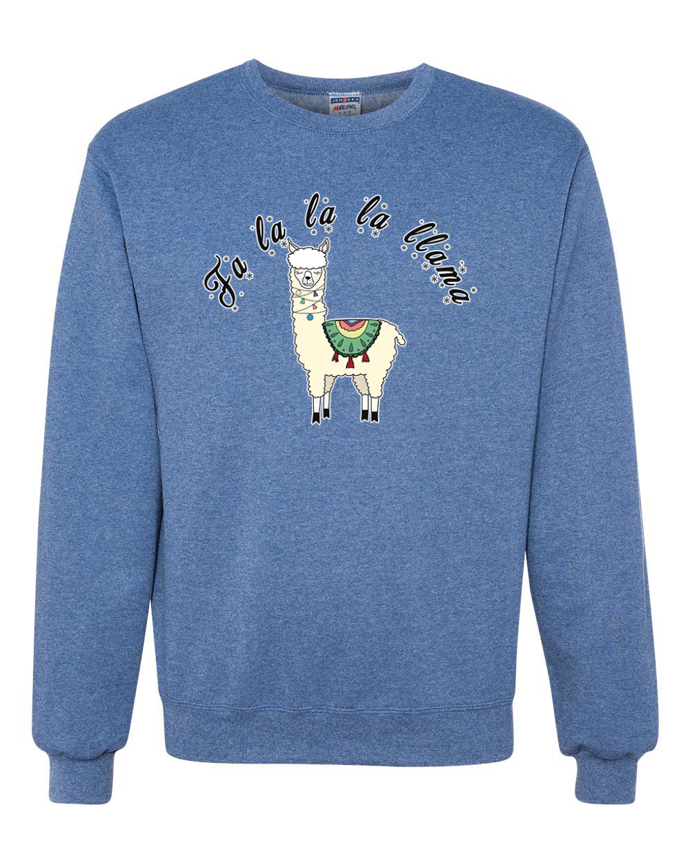 Fa la la la llama Xmas Ilama Merry Christmas Unisex Crewneck Graphic Sweatshirt