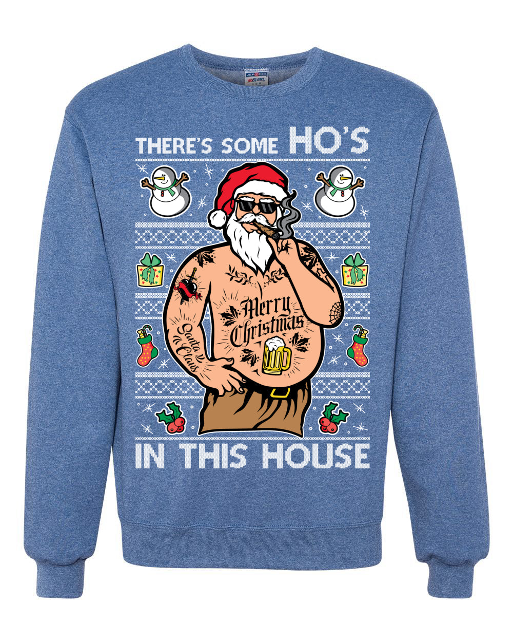 There's Some Ho's In This House Ugly Christmas Sweater Unisex Crewneck Sweatshirt