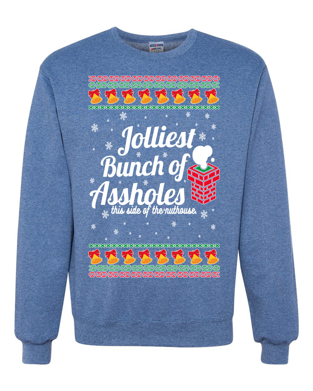 Jolliest Bunch of Assholes Xmas Movie Merry Ugly Christmas Sweater Unisex Crewneck Graphic Sweatshirt