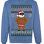 Ask Your Mom If I'm Real Funny Black Santa Claus Censored Ugly Christmas Sweater Crewneck Sweatshirt