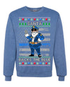 Santa Backs The Blue Pro Police Santa Claus Ugly Christmas Sweater Unisex Crewneck Sweatshirt