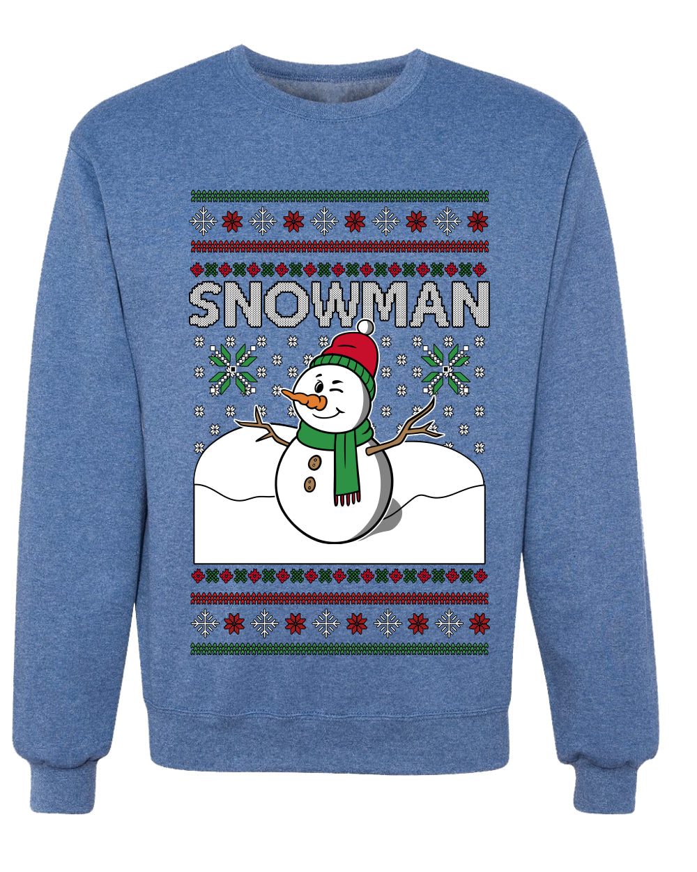 Snowman, Unisex Ugly Christmas Sweater Crewneck Sweatshirts