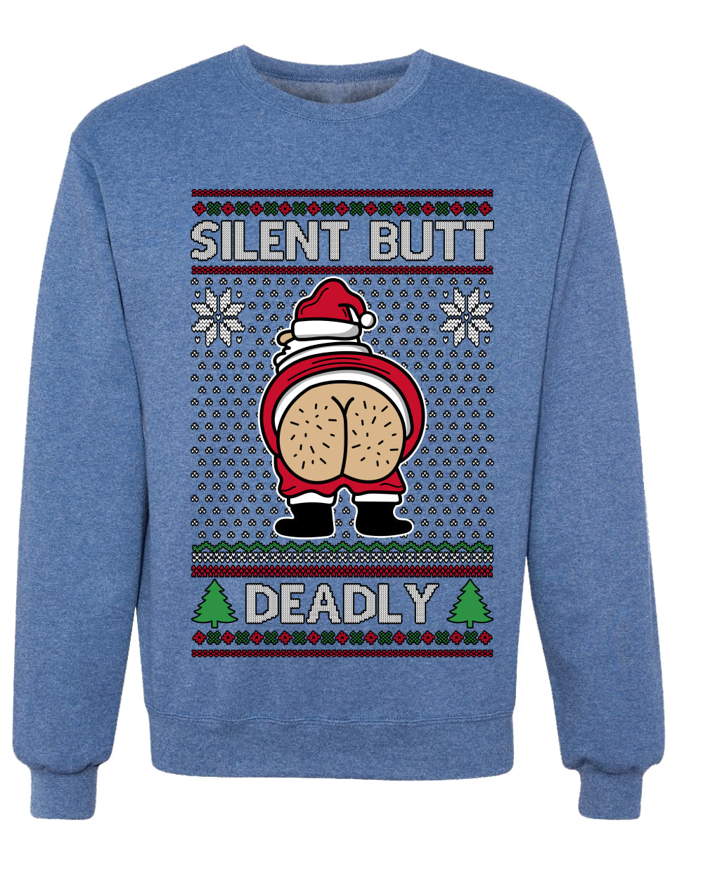 Silent Butt Deadly Farting Santa, Unisex Ugly Christmas Sweater, Crewneck Sweatshirts