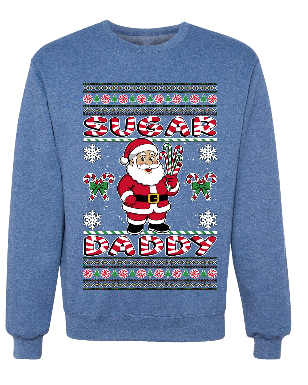 Sugar Daddy Santa, Unisex Ugly Christmas Sweater Crewneck Sweatshirts