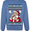 Seazyns Greeting Santa Packing Lip Pouch, Unisex Ugly Christmas Sweater Crewneck Sweatshirts