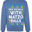 Deck The Halls With Matzo Balls Hanukkah, Unisex Ugly Christmas Sweater Crewneck Sweatshirts
