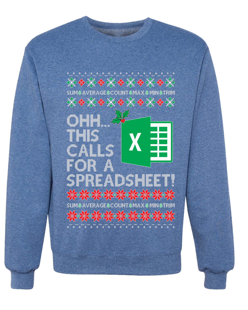 Ohh This Calls For A Spreadsheet Office, Unisex Ugly Christmas Sweater Crewneck Sweatshirts