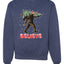 Believe Sanata Sasquatch Bigfoot Merry Christmas Merry Christmas Unisex Crewneck Graphic Sweatshirt