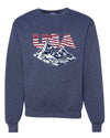 USA Winter Team Sports Fan Collection | USA Flag Mountainscape Sweater, Unisex Crewneck Sweatshirts