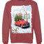 Winter Merry Christmas Trees Festive Red Truck Merry Christmas Unisex Crewneck Graphic Sweatshirt