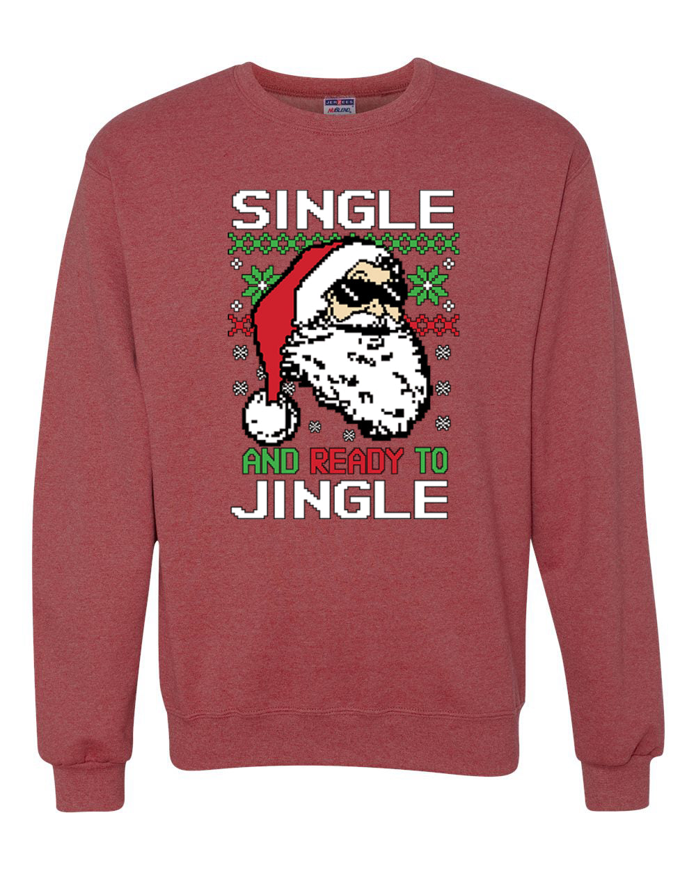 Santa Single and Ready to Jingle Merry Christmas Unisex Crewneck Graphic Sweatshirt