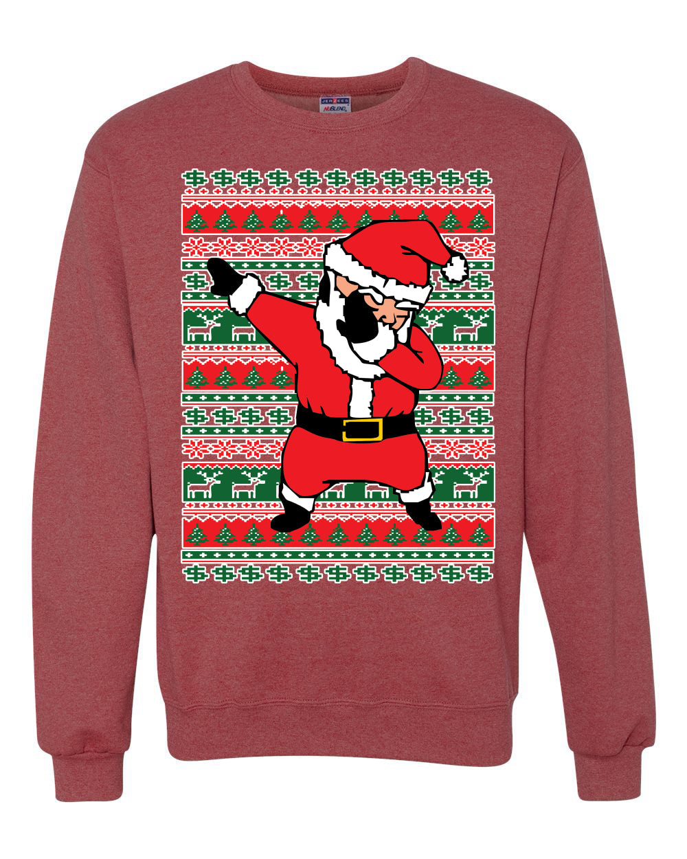 Dabbing Gold Belt Santa Ugly Christmas Sweater Unisex Crewneck Sweatshirt