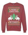 Merry Christmas Bitches Merry Ugly Christmas Sweater Unisex Crewneck Graphic Sweatshirt