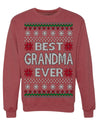 Best Grandma Ever Classic Winter Holidays Ugly Christmas Sweater Crewneck Sweatshirt