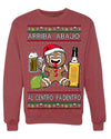 Arriba Abajo Al Centro Pa'Dentro Cheers to Health Salud Ugly Christmas Sweater Crewneck Sweatshirt