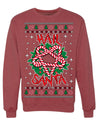 Hail Santa Funny Satanic Candy Devil Heavy Metal Satan Ugly Christmas Sweater Crewneck Sweatshirt